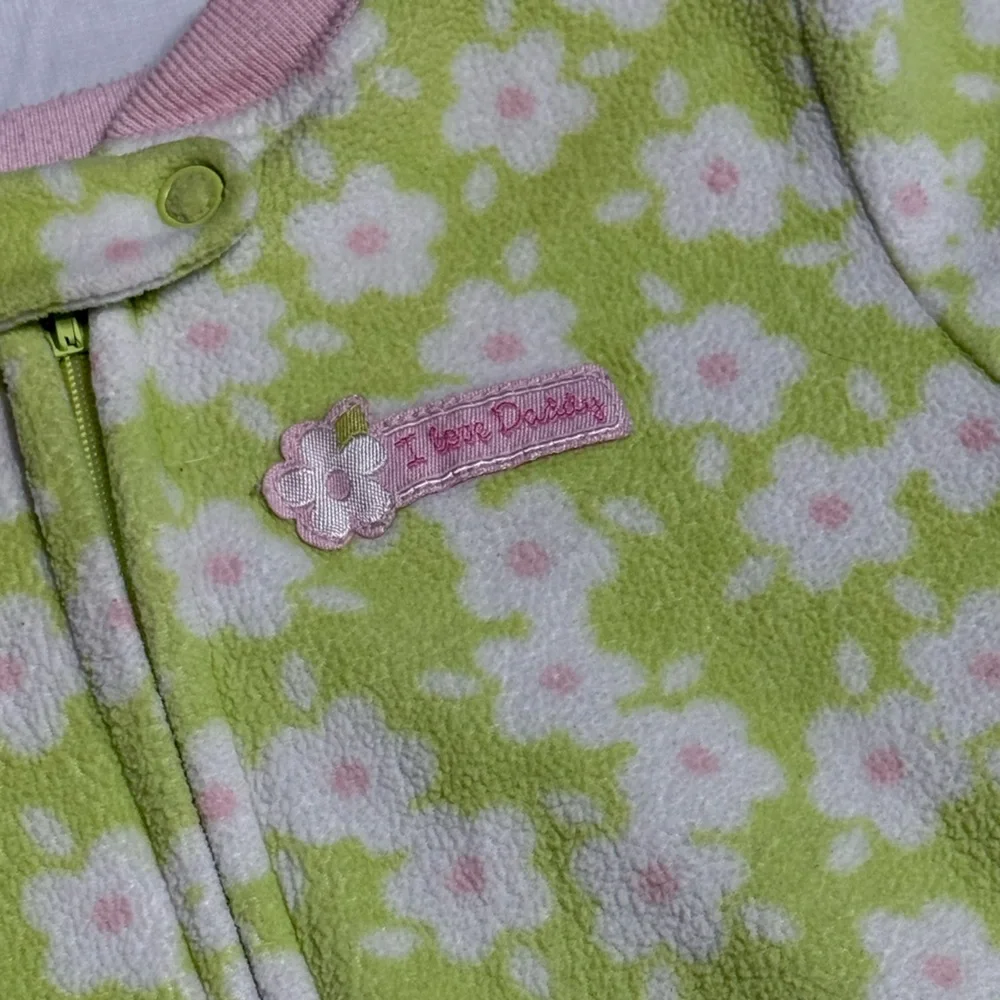 Carter's Baby Girl Green Daisy  Floral Fleece Sleep Sack Gown One Size